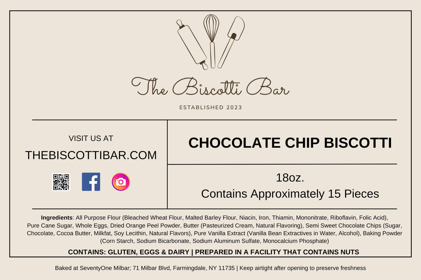 Chocolate Chip Biscotti