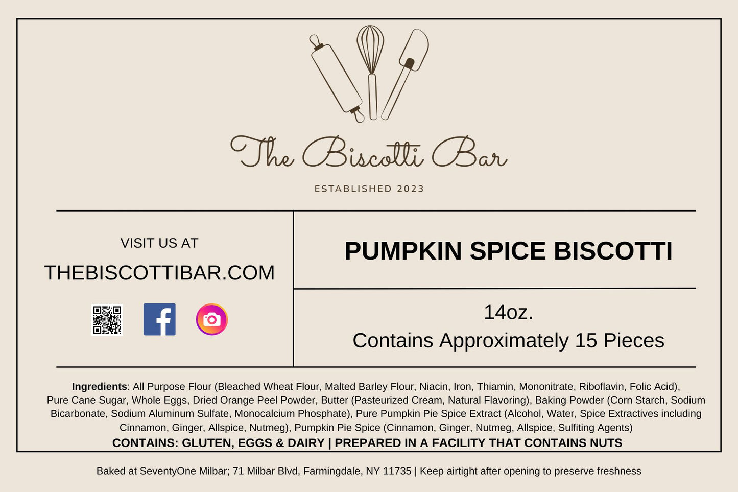 Pumpkin Spice Biscotti