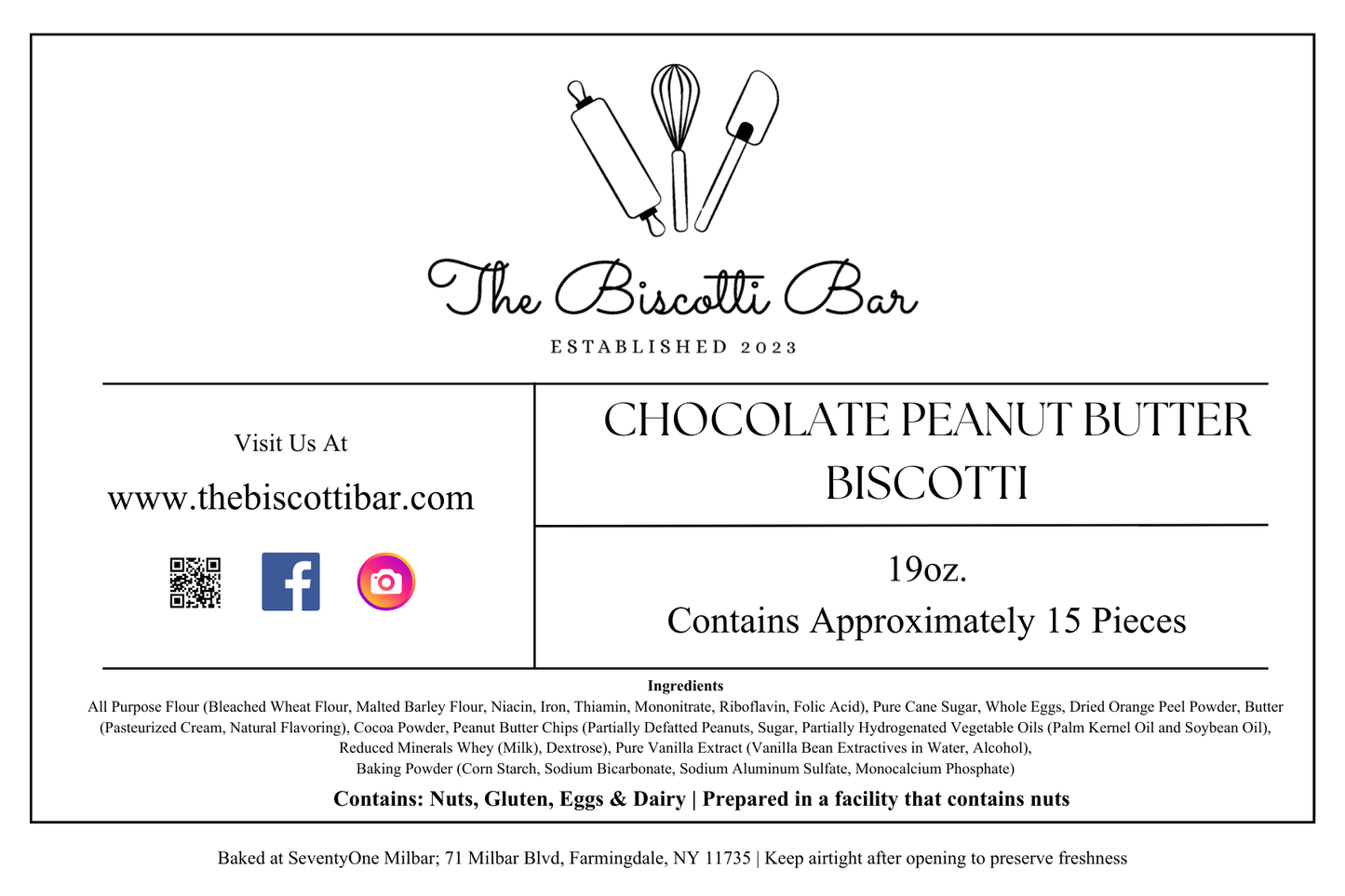 Chocolate Peanut Butter Biscotti