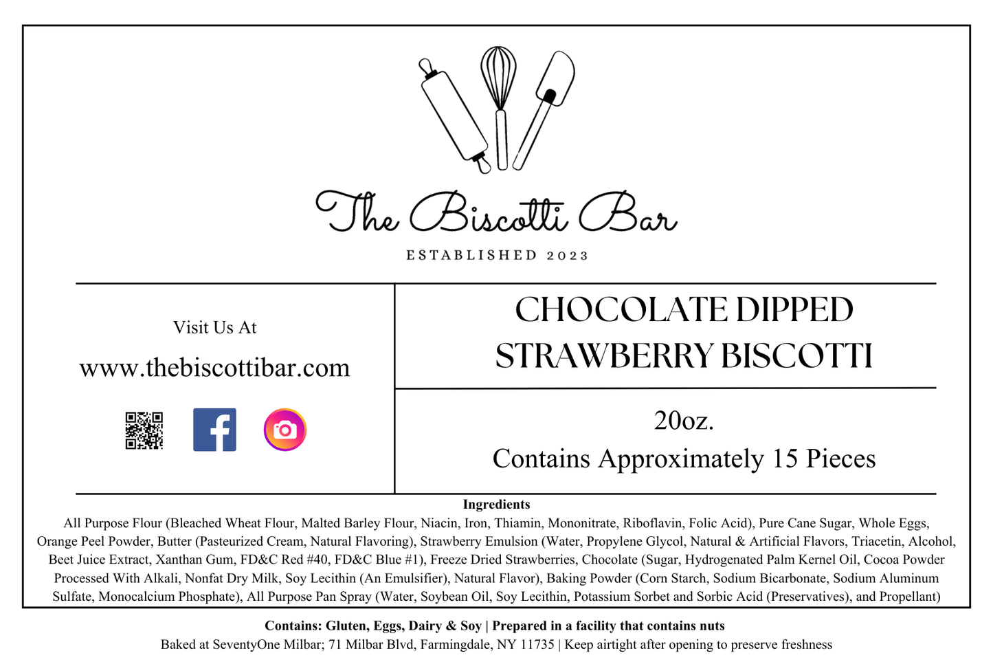 Chocolate Dipped Strawberry Biscotti