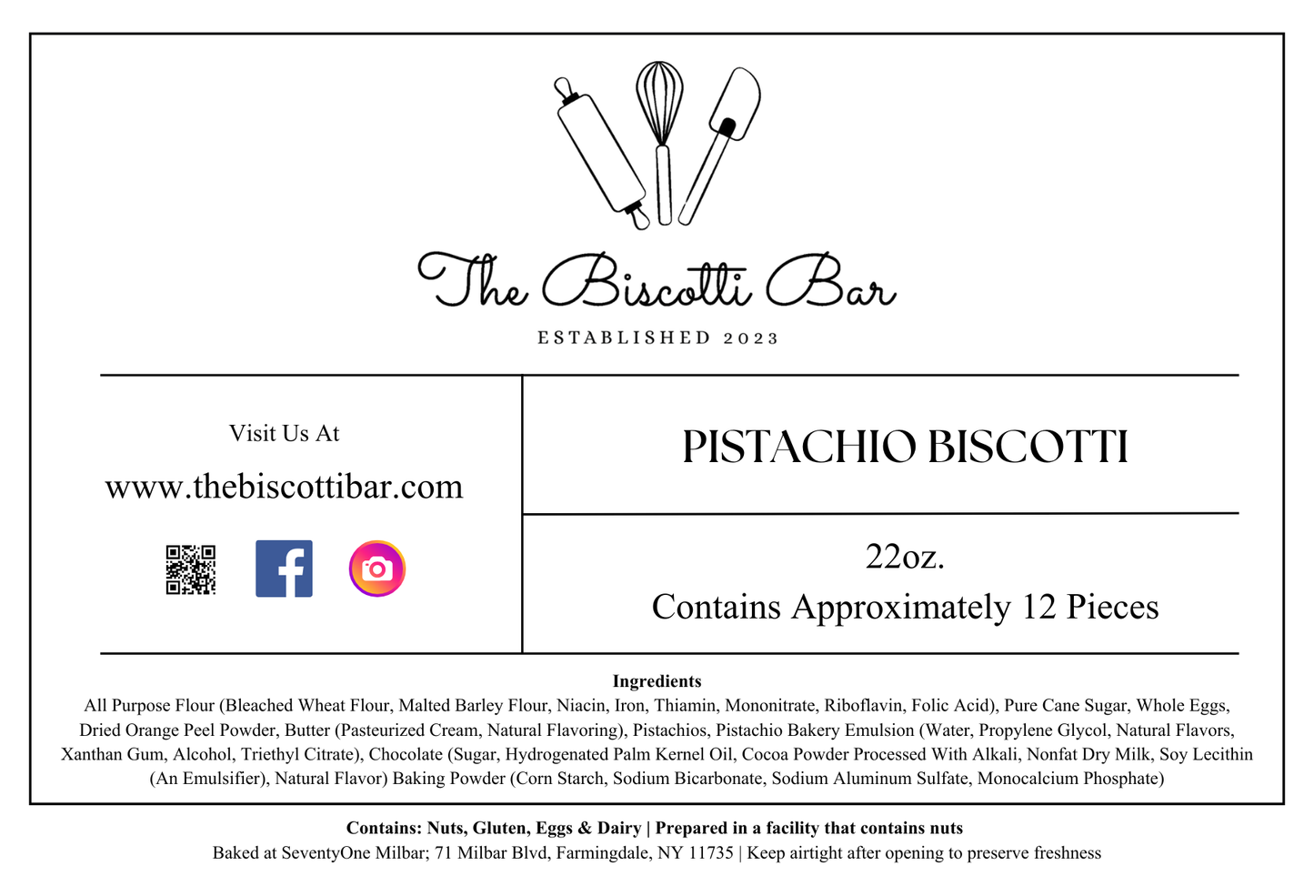 Pistachio Biscotti