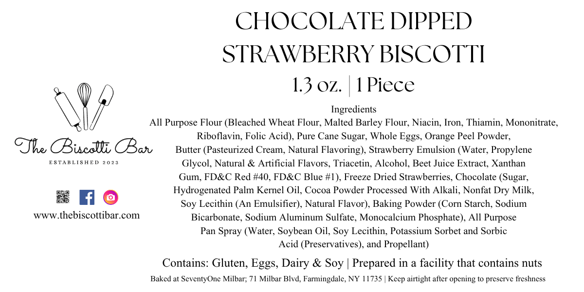 Chocolate Dipped Strawberry Biscotti