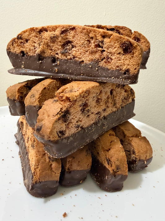 Chocolate Dipped Strawberry Biscotti