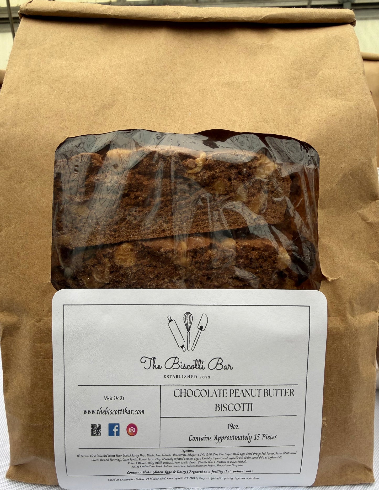 Chocolate Peanut Butter Biscotti